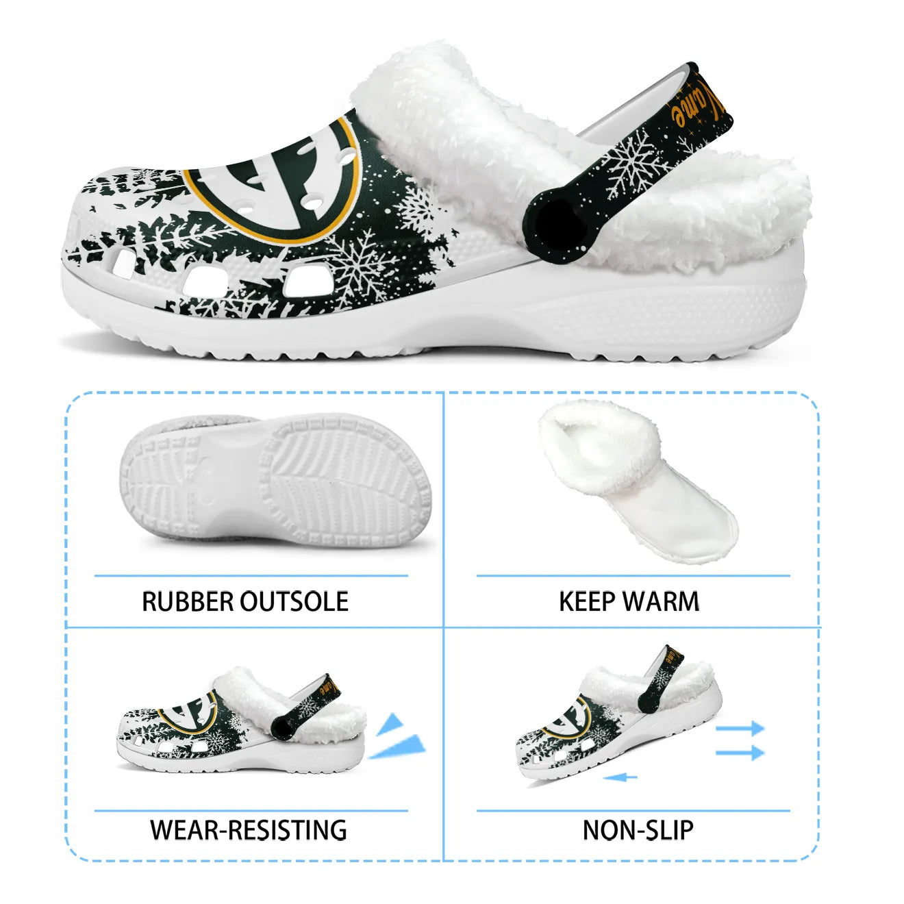 GB Fleece-Lined Clogs - Comfortable in Winter