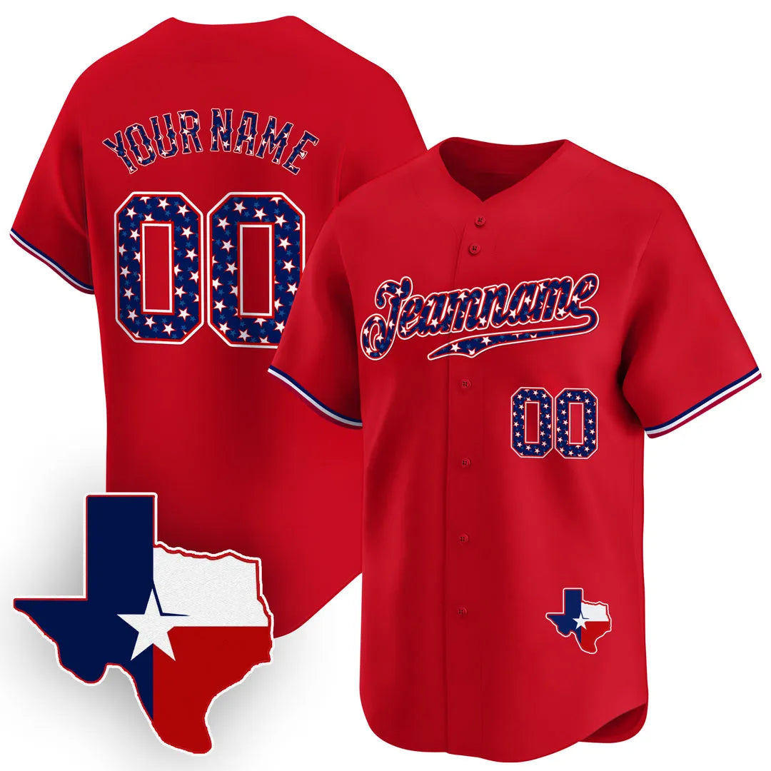 CUSTOM TEXAS STYLE BASEBALL JERSEY V2 - EMBROIDERED