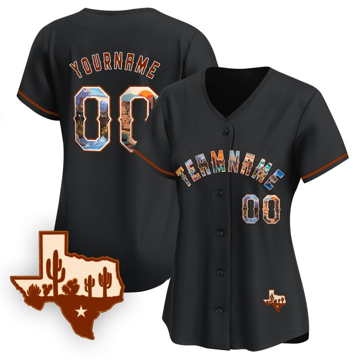 CUSTOM WHITE TEXAS ART BASEBALL JERSEY - EMBROIDERED