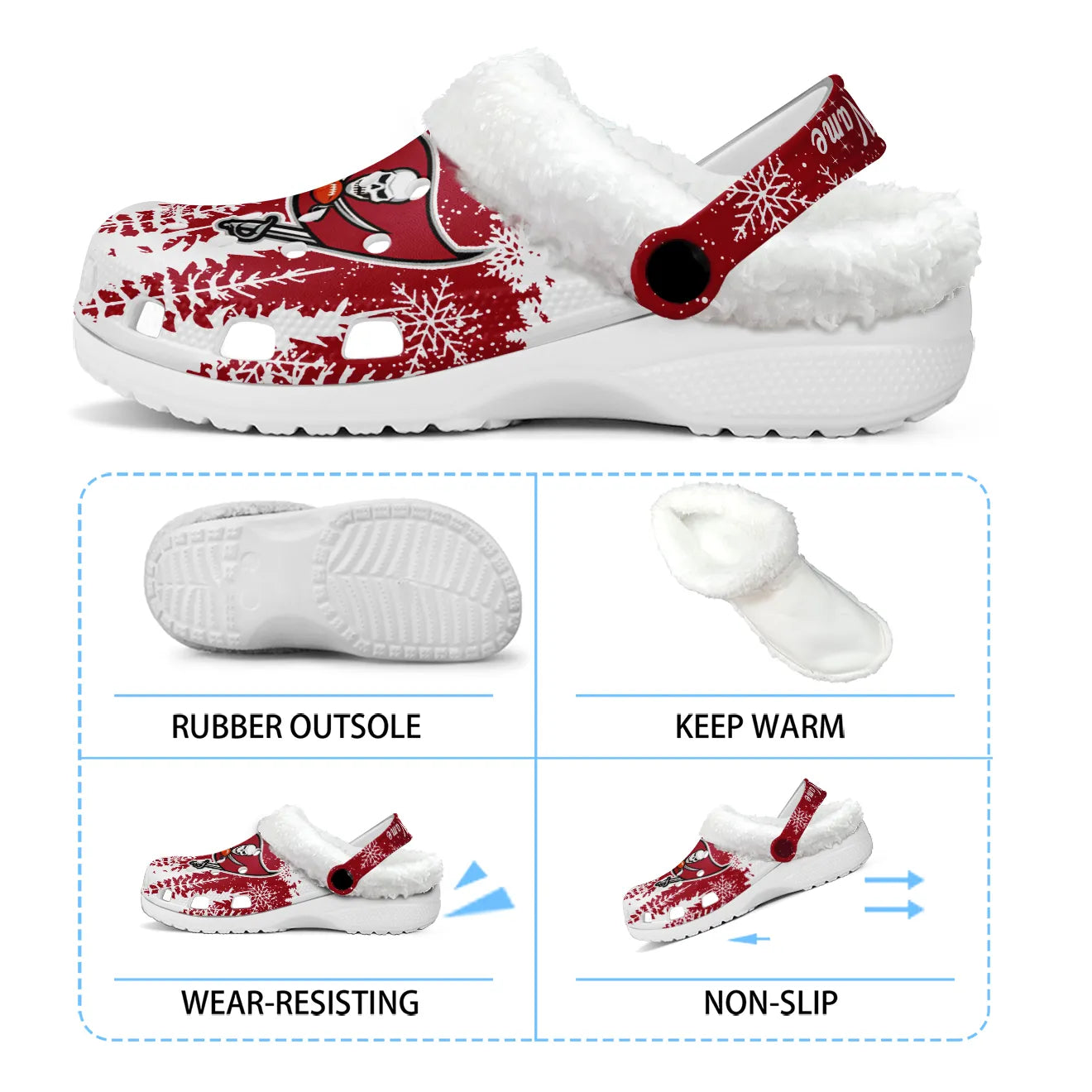 TB Fleece-Lined Clogs - Comfortable in Winter