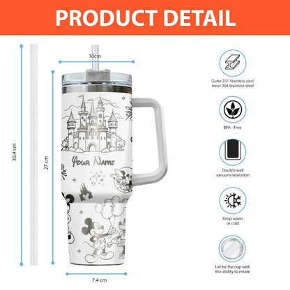 40 Oz DN Characters Couple Tumbler - Personalized Tumbler TZ16