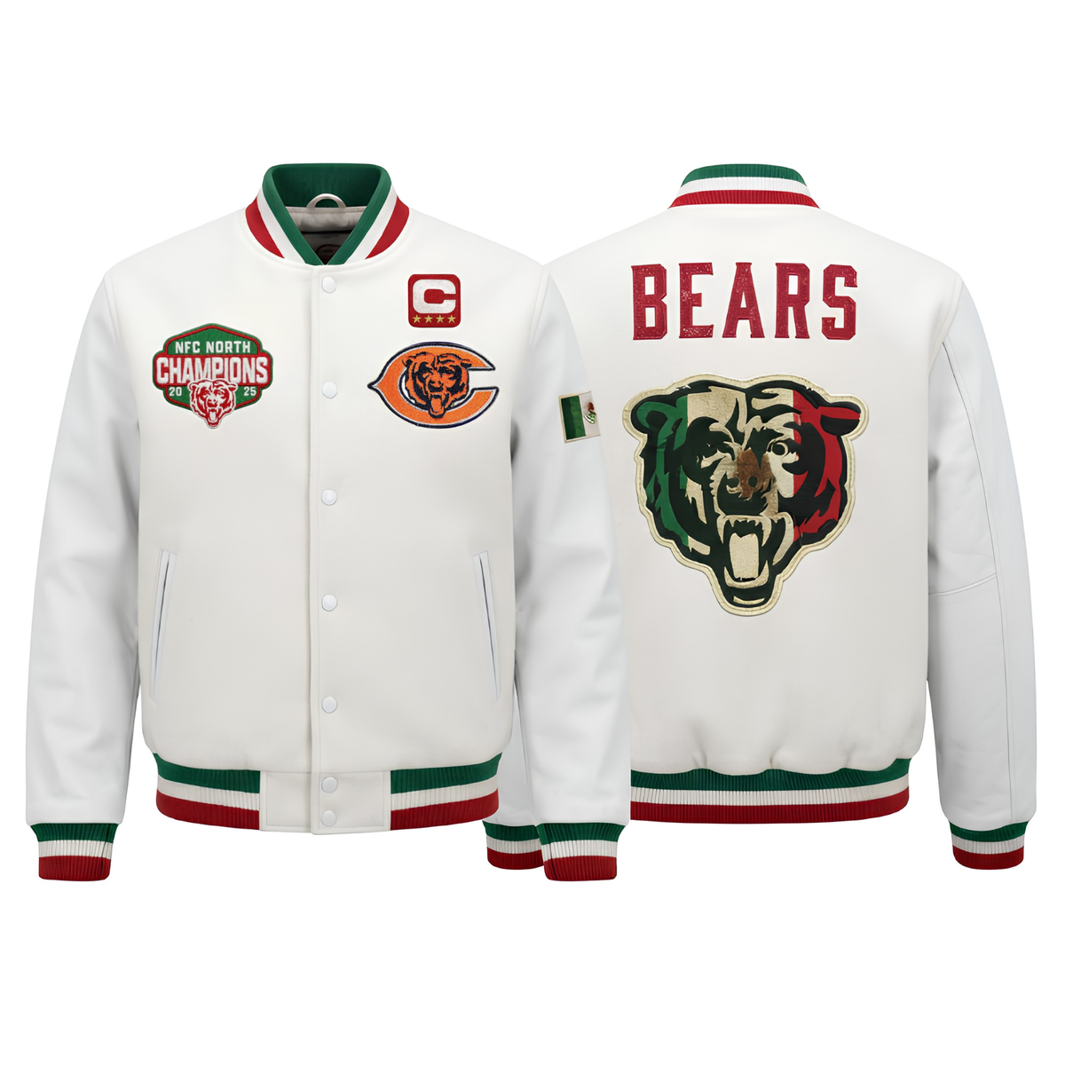 CHI Mexico NFC North Champions 2025 Patch Limited Baseball Jacket - Printed