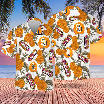 SD City Connect Hawaiian Design Button Shirt