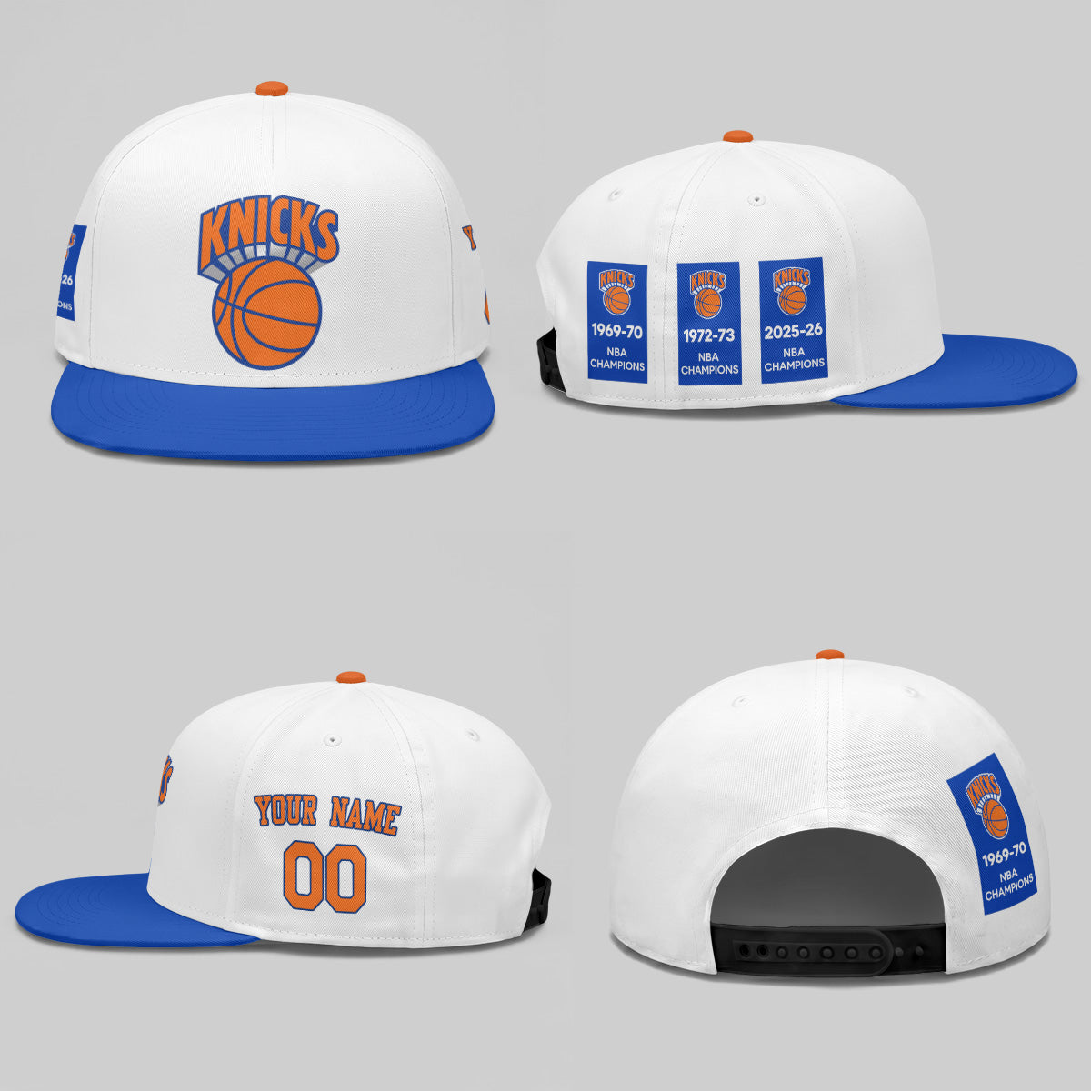NYK 3X Champions Personalized Snapback Cap - Printed