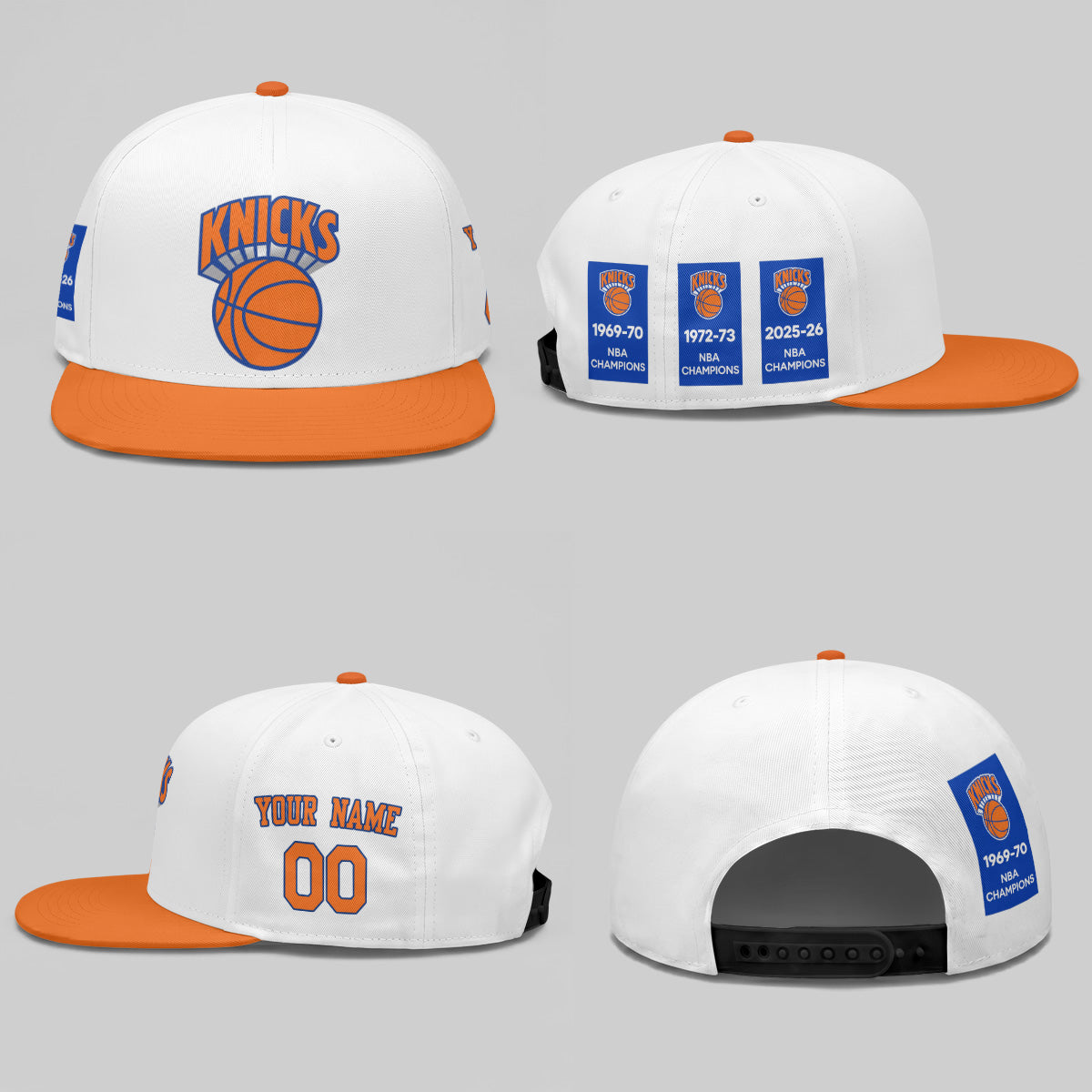 NYK 3X Champions Personalized Snapback Cap - Printed