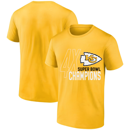 KC 4x Super Bowl Champions One Side T-Shirt - Printed V2