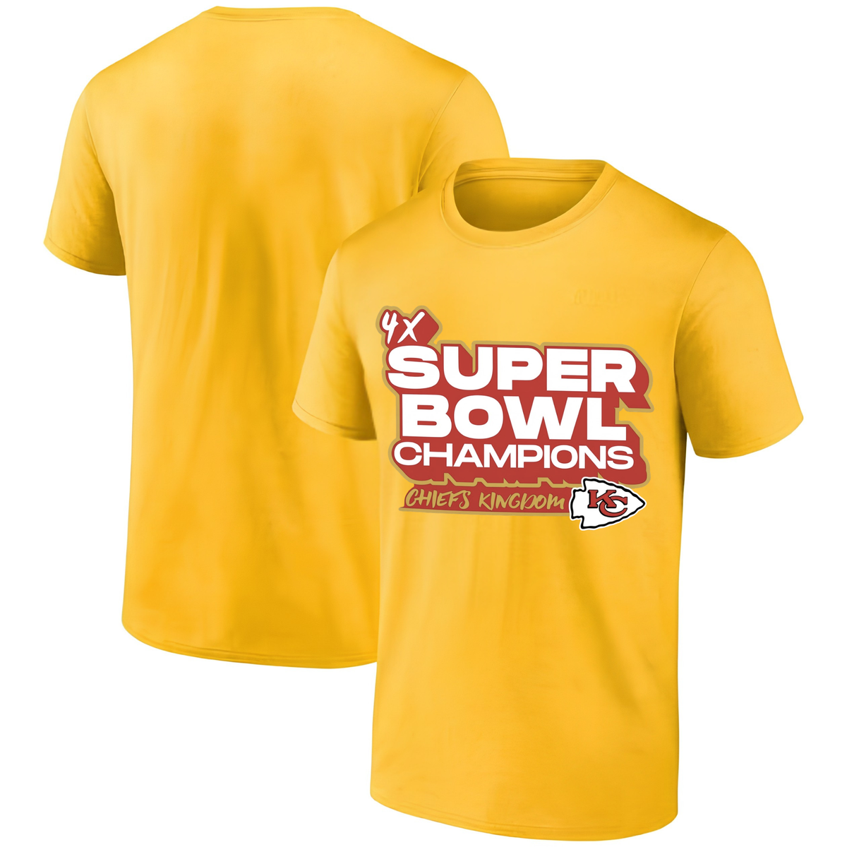 KC 4x Super Bowl Champions One Side T-Shirt - Printed