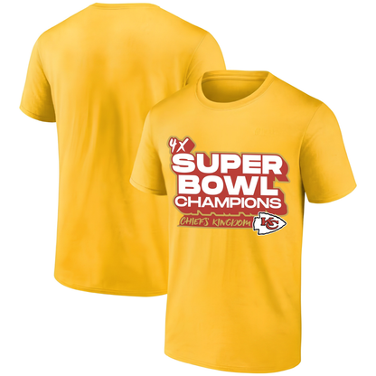 KC 4x Super Bowl Champions One Side T-Shirt - Printed